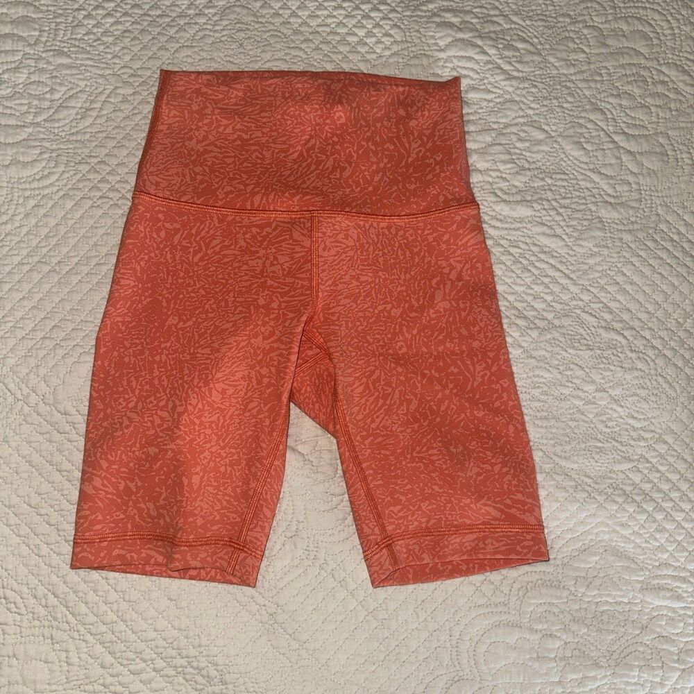 Lululemon Wunder Train High-Rise Short 6" br Sz  2 Warm Coral Orange Athletic